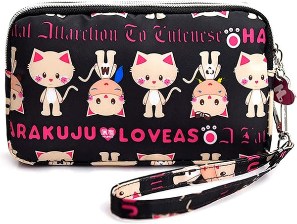 BIAOTIE Large Capacity Wristlet Wallet - Women Printed Nylon Waterproof Handbag Clutch Purse