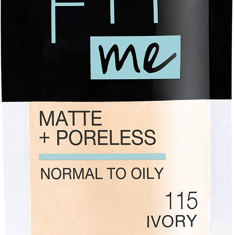 Maybelline Fit Me Matte + Poreless Liquid Oil-Free Foundation Makeup, Classic Ivory, 1 Count (Packaging May Vary)