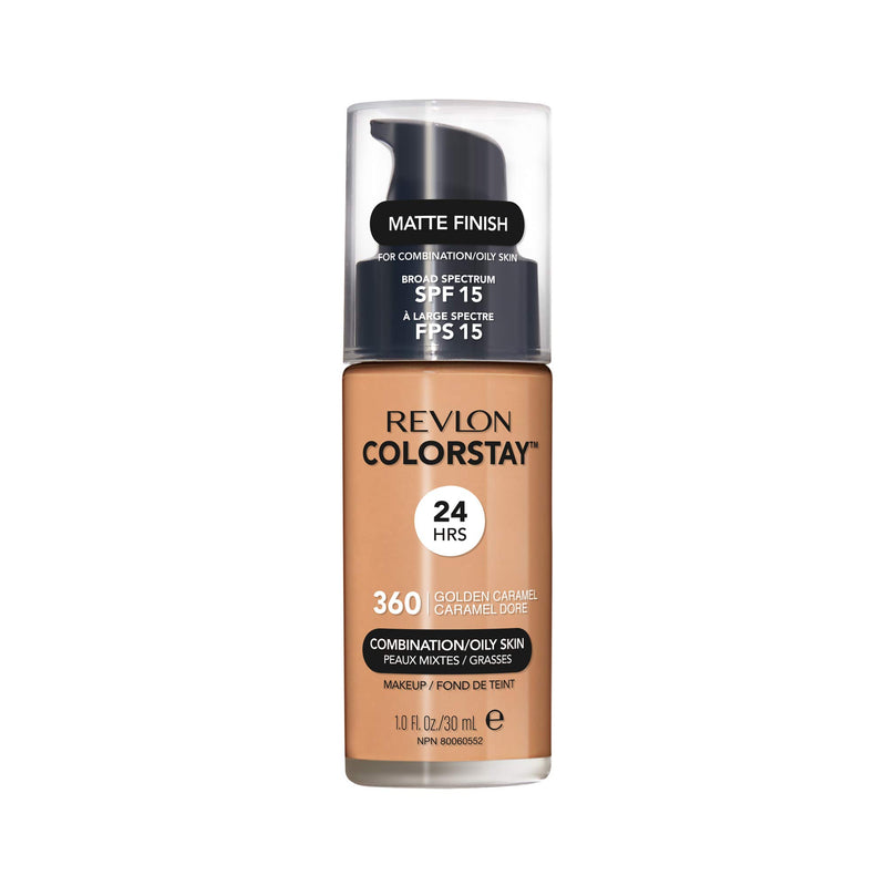 Revlon Liquid Foundation, ColorStay Face Makeup for Combination & Oily Skin, SPF 15, Medium-Full Coverage with Matte Finish, 200 Nude, 1 Fl Oz