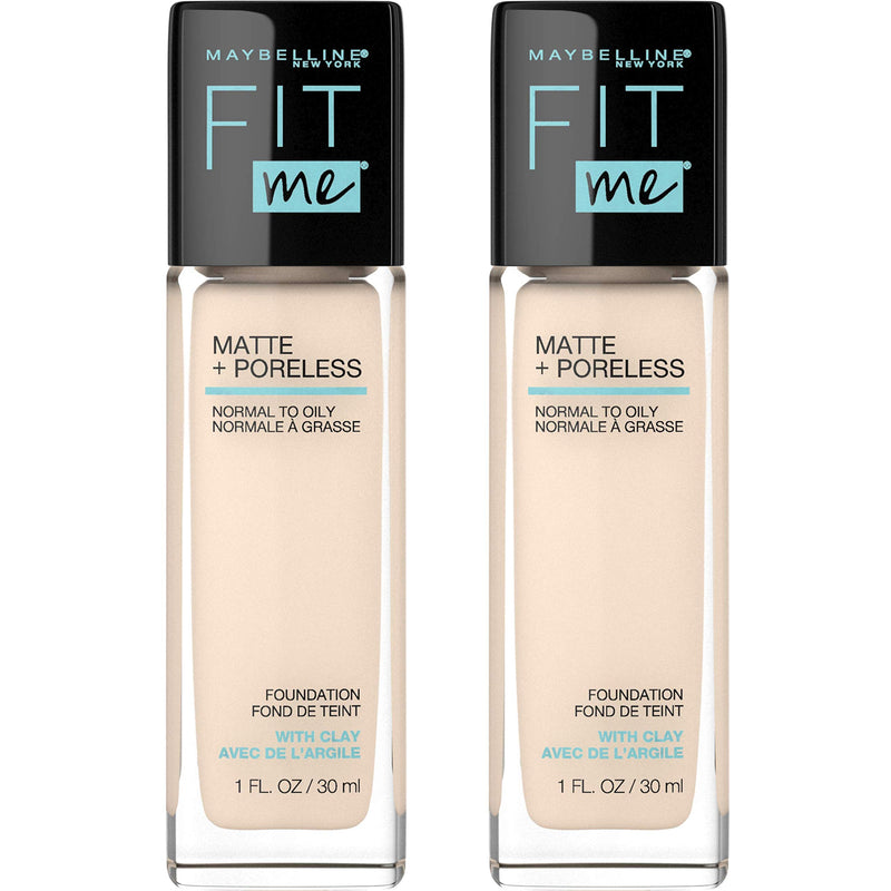 Maybelline Fit Me Matte + Poreless Liquid Oil-Free Foundation Makeup, Classic Ivory, 1 Count (Packaging May Vary)