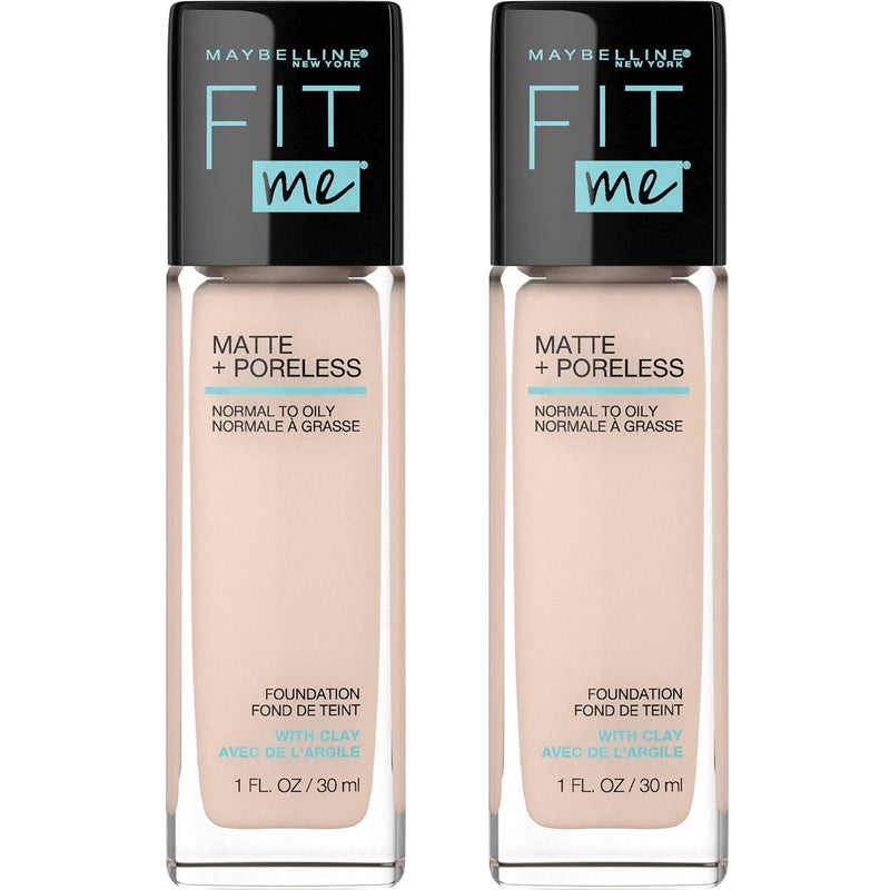 Maybelline Fit Me Matte + Poreless Liquid Oil-Free Foundation Makeup, Classic Ivory, 1 Count (Packaging May Vary)