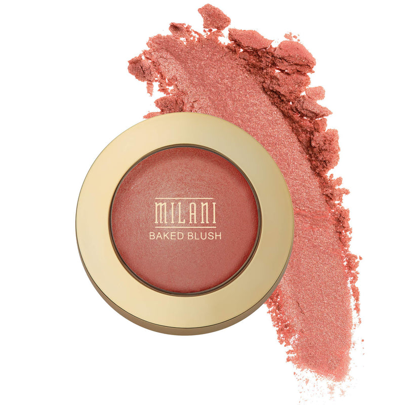 Milani Baked Blush, Powder Blush for Cheeks, Cruelty Free Makeup - Shape, Contour & Highlight Face for a Shimmery or Matte Finish -Dolce Pink