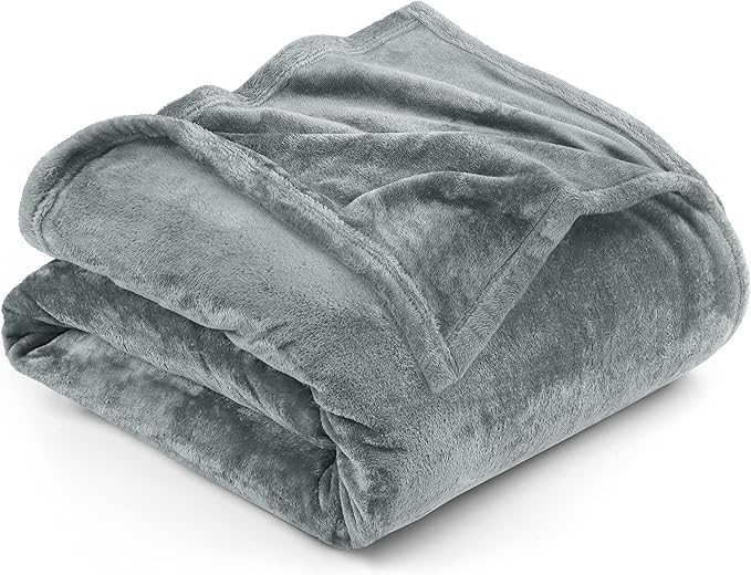 Utopia Bedding Fleece Blanket Throw Size Ash Grey 300GSM Luxury Anti-Static Fuzzy Soft Microfiber Blanket for Couch, Sofa and Bed (60x50 Inch)